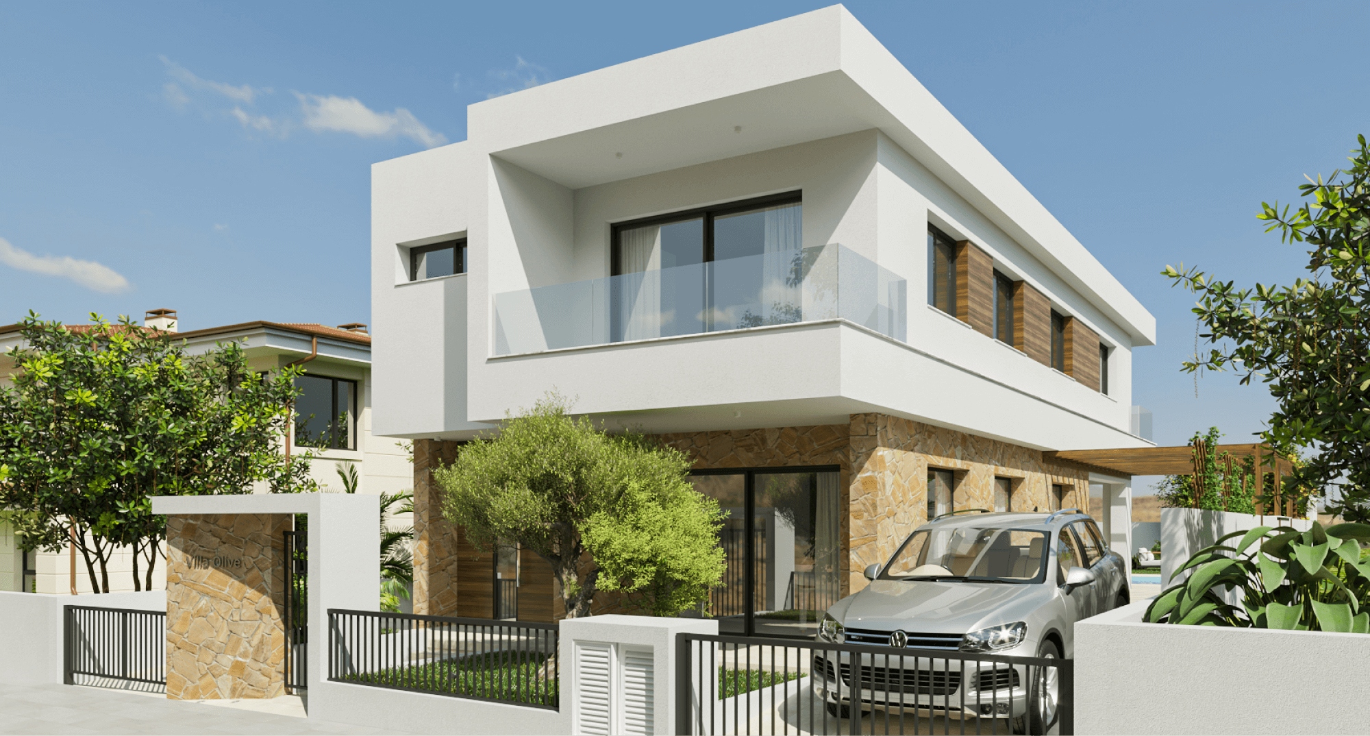 Вилла Olive — спальня в средиземноморском стиле