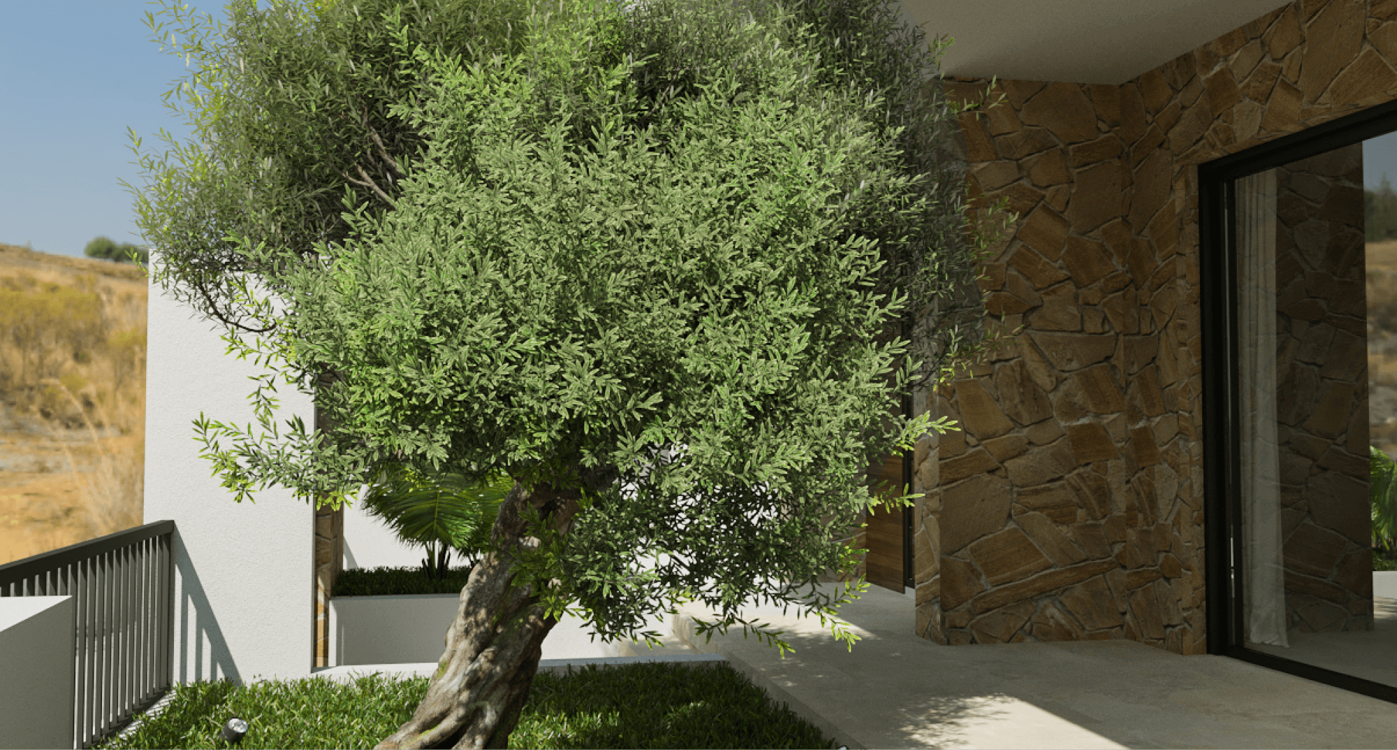 Вилла Olive — ванная с дизайнерской отделкой